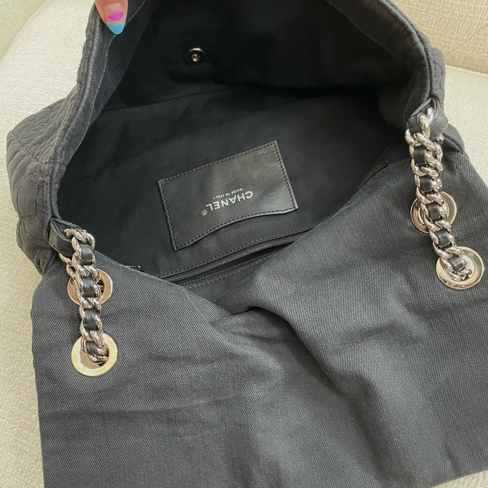 SOLD Chanel Camelia Denim Black Bag - Picture 13 of 17